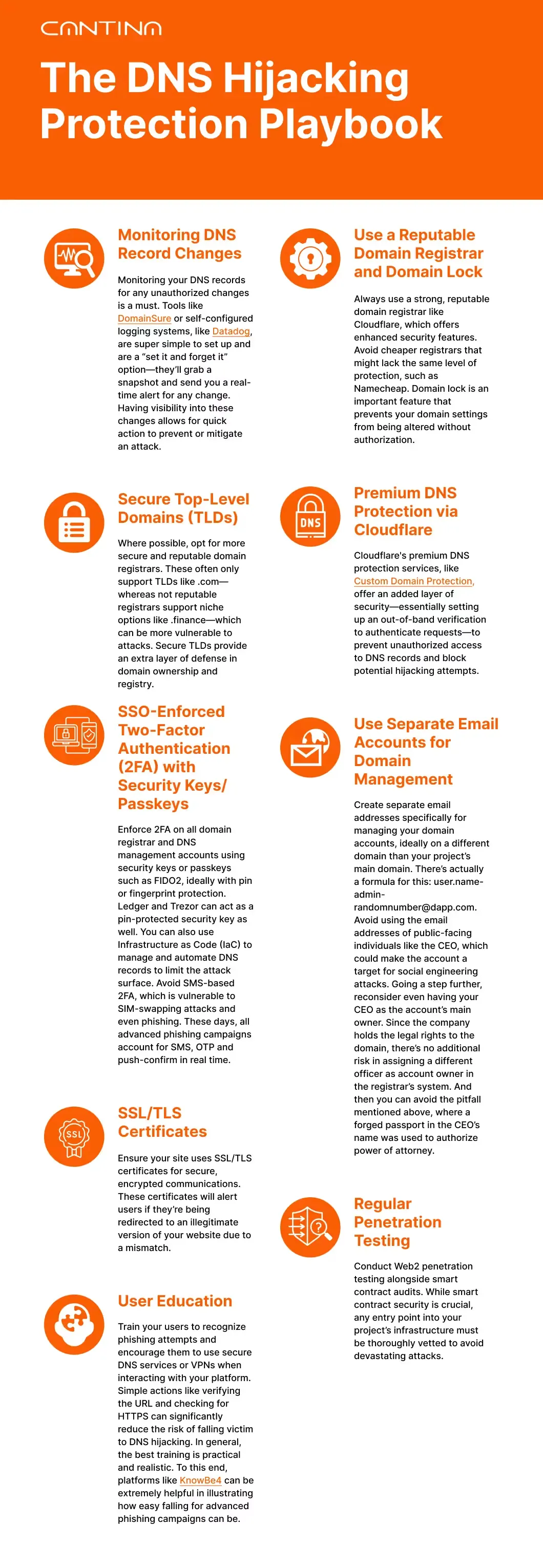 Comprehensive DNS hijacking protection guide with 8 key security measures for Web3 projects.