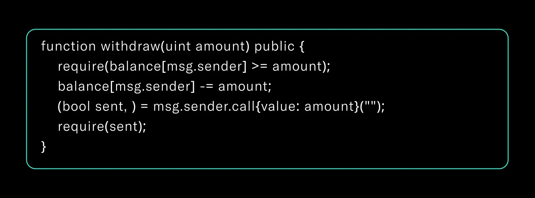 Solidity withdraw function applying checks-effects-interactions pattern