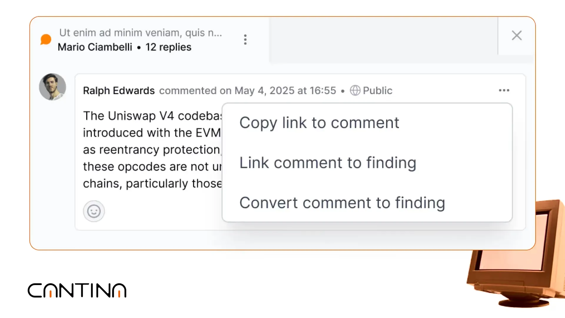 Review comments can now be converted into findings, reducing redundancy and streamlining issue reporting during audits
