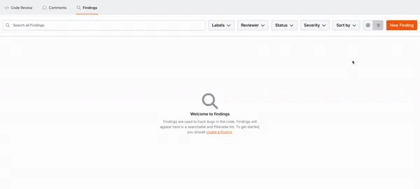 Cantina’s findings interface for submitting new security vulnerability reports.