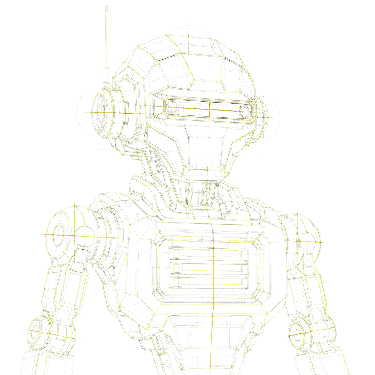 Upper-torso blueprint drawing representing the Endpoint agent